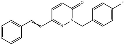 (E)-2-(4-氟苄基)-6-苯乙烯基哒嗪-3(2H)-酮 结构式