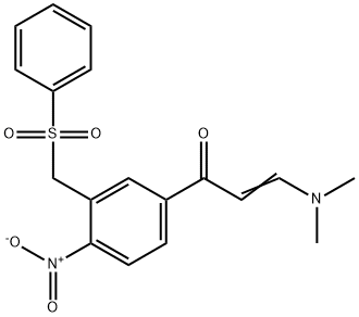 3-(DIMETHYLAMINO)-1-(4-NITRO-3-[(PHENYLSULFONYL)METHYL]PHENYL)-2-PROPEN-1-ONE 结构式