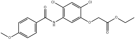 ETHYL 2-(2,4-DICHLORO-5-[(4-METHOXYBENZOYL)AMINO]PHENOXY)ACETATE 结构式