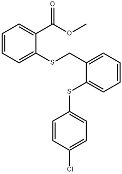 METHYL 2-((2-[(4-CHLOROPHENYL)SULFANYL]BENZYL)SULFANYL)BENZENECARBOXYLATE 结构式