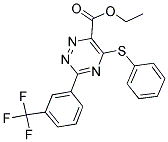ETHYL 5-(PHENYLSULFANYL)-3-[3-(TRIFLUOROMETHYL)PHENYL]-1,2,4-TRIAZINE-6-CARBOXYLATE 结构式