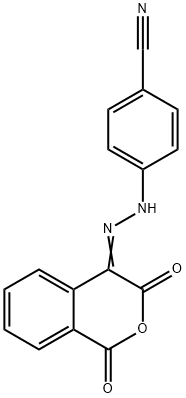 4-(2-[1,3-DIOXO-1H-ISOCHROMEN-4(3H)-YLIDEN]HYDRAZINO)BENZENECARBONITRILE 结构式