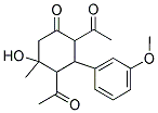 2,4-DIACETYL-5-HYDROXY-3-(3-METHOXYPHENYL)-5-METHYLCYCLOHEXANONE 结构式