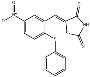 5-([5-NITRO-2-(PHENYLSULFANYL)PHENYL]METHYLENE)-2-THIOXO-1,3-THIAZOLAN-4-ONE 结构式