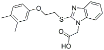 (2-([2-(3,4-DIMETHYLPHENOXY)ETHYL]THIO)-1H-BENZIMIDAZOL-1-YL)ACETIC ACID 结构式