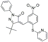 3-(TERT-BUTYL)-4-((5-NITRO-2-(2-PYRIDYLTHIO)PHENYL)METHYLENE)-1-PHENYL-2-PYRAZOLIN-5-ONE 结构式