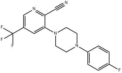 3-[4-(4-FLUOROPHENYL)PIPERAZINO]-5-(TRIFLUOROMETHYL)-2-PYRIDINECARBONITRILE 结构式