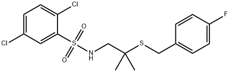 2,5-DICHLORO-N-(2-[(4-FLUOROBENZYL)SULFANYL]-2-METHYLPROPYL)BENZENESULFONAMIDE 结构式