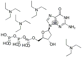 DEOXYGUANOSINE 5'-TRIPHOSPHATE, [ALPHA-32P] TETRA-TRIETHYLAMMONIUM SALT 结构式