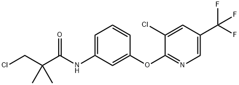 3-Chloro-N-(3-([3-chloro-5-(trifluoromethyl)-2-pyridinyl]oxy)phenyl)-2,2-dimethylpropanamide 结构式