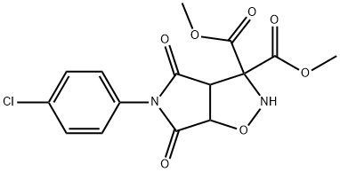 DIMETHYL 5-(4-CHLOROPHENYL)-4,6-DIOXOTETRAHYDRO-2H-PYRROLO[3,4-D]ISOXAZOLE-3,3(3AH)-DICARBOXYLATE 结构式