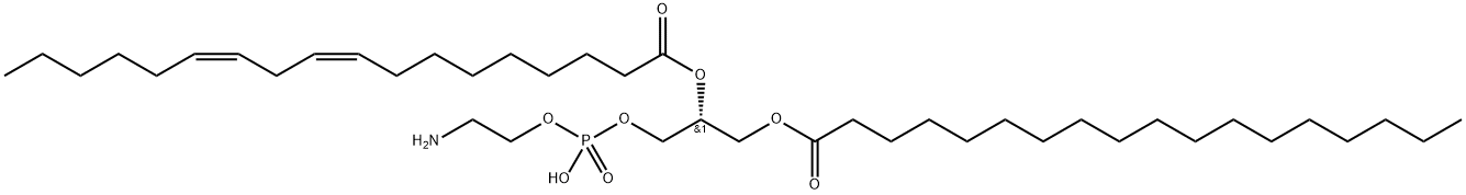 1-STEAROYL-2-LINOLEOYL-SN-GLYCERO-3-PHOSPHOETHANOLAMINE;18:0-18:2 PE 结构式