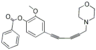 2-METHOXY-4-(5-MORPHOLIN-4-YLPENTA-1,3-DIYNYL)PHENYL BENZOATE 结构式