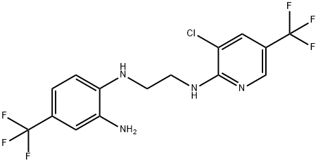 1-[3-CHLORO-5-(TRIFLUOROMETHYL)PYRID-2-YL AMINO]2-2[2-AMINO-4-(TRIFLUOROMETHYL)ANILINO]ETHANE 结构式