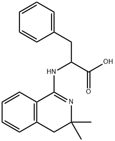 2-(3,3-DIMETHYL-3,4-DIHYDRO-ISOQUINOLIN-1-YLAMINO)-3-PHENYL-PROPIONIC ACID 结构式