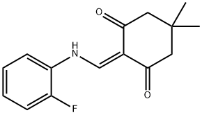 2-[(2-FLUOROANILINO)METHYLENE]-5,5-DIMETHYL-1,3-CYCLOHEXANEDIONE 结构式