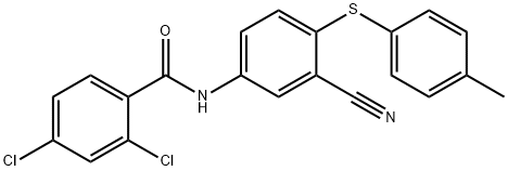 2,4-DICHLORO-N-(3-CYANO-4-[(4-METHYLPHENYL)SULFANYL]PHENYL)BENZENECARBOXAMIDE 结构式
