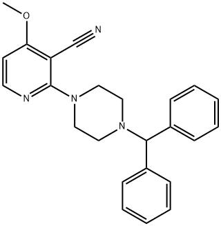 2-(4-二苯甲基哌嗪-1-基)-4-甲氧基烟腈 结构式