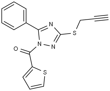 5-Phenyl-3-prop-2-ynylthio(1,2,4-triazolyl) 2-thienyl ketone 结构式