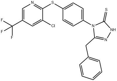 4-(4-(3-CHLORO-5-(TRIFLUOROMETHYL)(2-PYRIDYLTHIO))PHENYL)-3-BENZYL-1,2,4-TRIAZOLINE-5-THIONE 结构式