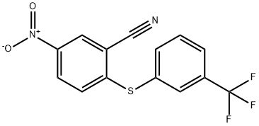 5-Nitro-2-([3-(trifluoromethyl)phenyl]sulfanyl)benzenecarbonitrile 结构式
