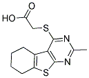 (2-Methyl-5,6,7,8-tetrahydro-benzo[4,5]thieno[2,3-d]pyrimidin-4-ylsulfanyl)-acetic acid 结构式