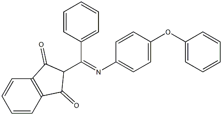 2-(2-AZA-1-PHENYL-2-(4-PHENOXYPHENYL)VINYL)INDANE-1,3-DIONE 结构式