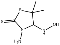 3-氨基-4-(羟胺基)-5,5-二甲基-2-噻唑烷硫酮 结构式