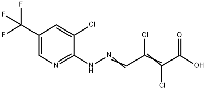 2,3-DICHLORO-4-(2-[3-CHLORO-5-(TRIFLUOROMETHYL)-2-PYRIDINYL]HYDRAZONO)-2-BUTENOIC ACID 结构式