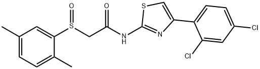 N-[4-(2,4-DICHLOROPHENYL)-1,3-THIAZOL-2-YL]-2-[(2,5-DIMETHYLPHENYL)SULFINYL]ACETAMIDE 结构式