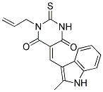 (5E)-1-ALLYL-5-[(2-METHYL-1H-INDOL-3-YL)METHYLENE]-2-THIOXODIHYDROPYRIMIDINE-4,6(1H,5H)-DIONE 结构式