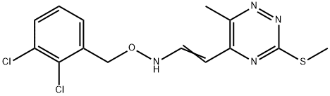 5-(2-([(2,3-DICHLOROBENZYL)OXY]AMINO)VINYL)-6-METHYL-3-(METHYLSULFANYL)-1,2,4-TRIAZINE 结构式