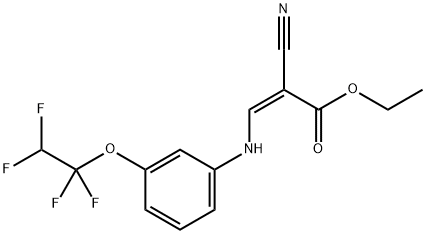 ETHYL 2-NITRILO-3-((3-(1,1,2,2-TETRAFLUOROETHOXY)PHENYL)AMINO)PROP-2-ENOATE 结构式