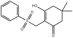 3-HYDROXY-5,5-DIMETHYL-2-[(PHENYLSULFONYL)METHYL]-2-CYCLOHEXEN-1-ONE 结构式