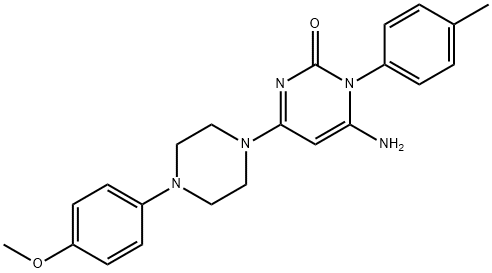 6-AMINO-4-[4-(4-METHOXYPHENYL)PIPERAZINO]-1-(4-METHYLPHENYL)-2(1H)-PYRIMIDINONE 结构式