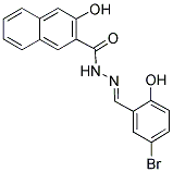 N'-[(1E)-(5-BROMO-2-HYDROXYPHENYL)METHYLENE]-3-HYDROXY-2-NAPHTHOHYDRAZIDE 结构式