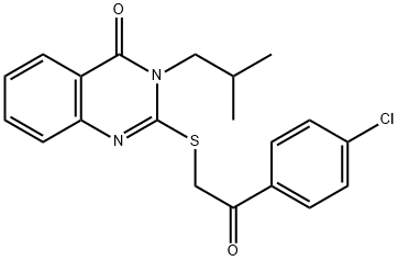 2-([2-(4-CHLOROPHENYL)-2-OXOETHYL]SULFANYL)-3-ISOBUTYL-4(3H)-QUINAZOLINONE 结构式