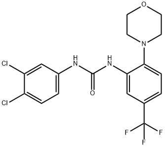 1-(3,4-Dichlorophenyl)-3-(2-morpholin-4-yl-5-(trifluoromethyl)phenyl)urea 结构式