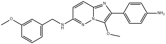 2-(4-AMINOPHENYL)-3-METHOXY-6-(3-METHOXYPHENYL)-METHYLIMIDAZO[1,2-B]PYRIDAZINE 结构式