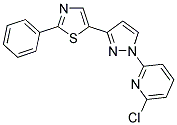 2-CHLORO-6-[3-(2-PHENYL-1,3-THIAZOL-5-YL)-1H-PYRAZOL-1-YL]PYRIDINE 结构式