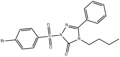 2-[(4-BROMOPHENYL)SULFONYL]-4-BUTYL-5-PHENYL-2,4-DIHYDRO-3H-1,2,4-TRIAZOL-3-ONE 结构式