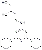 (E)-3-(2-(4,6-Di(piperidin-1-yl)-1,3,5-triazin-2-yl)hydrazono)propane-1,2-diol 结构式