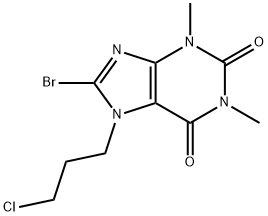8-溴-7-(3-氯丙基)-1,3-二甲基-3,7-二氢-1H-嘌呤-2,6-二酮 结构式