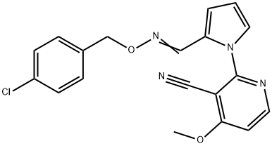 2-[2-(([(4-CHLOROBENZYL)OXY]IMINO)METHYL)-1H-PYRROL-1-YL]-4-METHOXYNICOTINONITRILE 结构式