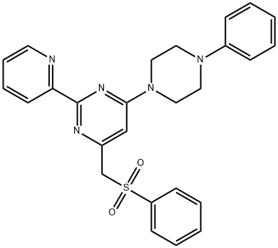 4-(4-PHENYLPIPERAZINO)-6-[(PHENYLSULFONYL)METHYL]-2-(2-PYRIDINYL)PYRIMIDINE 结构式