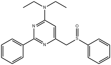 N,N-DIETHYL-2-PHENYL-6-[(PHENYLSULFINYL)METHYL]-4-PYRIMIDINAMINE 结构式