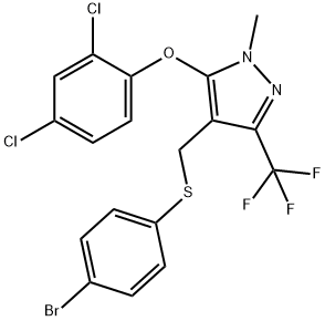 4-([(4-BROMOPHENYL)SULFANYL]METHYL)-1-METHYL-3-(TRIFLUOROMETHYL)-1H-PYRAZOL-5-YL 2,4-DICHLOROPHENYL ETHER 结构式
