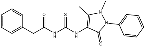 N-(((2,3-DIMETHYL-5-OXO-1-PHENYL(3-PYRAZOLIN-4-YL))AMINO)THIOXOMETHYL)-2-PHENYLETHANAMIDE 结构式