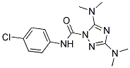 N-(4-CHLOROPHENYL)-3,5-BIS(DIMETHYLAMINO)-1H-1,2,4-TRIAZOLE-1-CARBOXAMIDE 结构式