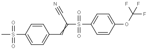 3-(4-(Methylsulfonyl)phenyl)-2-((4-(trifluoromethoxy)phenyl)sulfonyl)prop-2-enenitrile 结构式